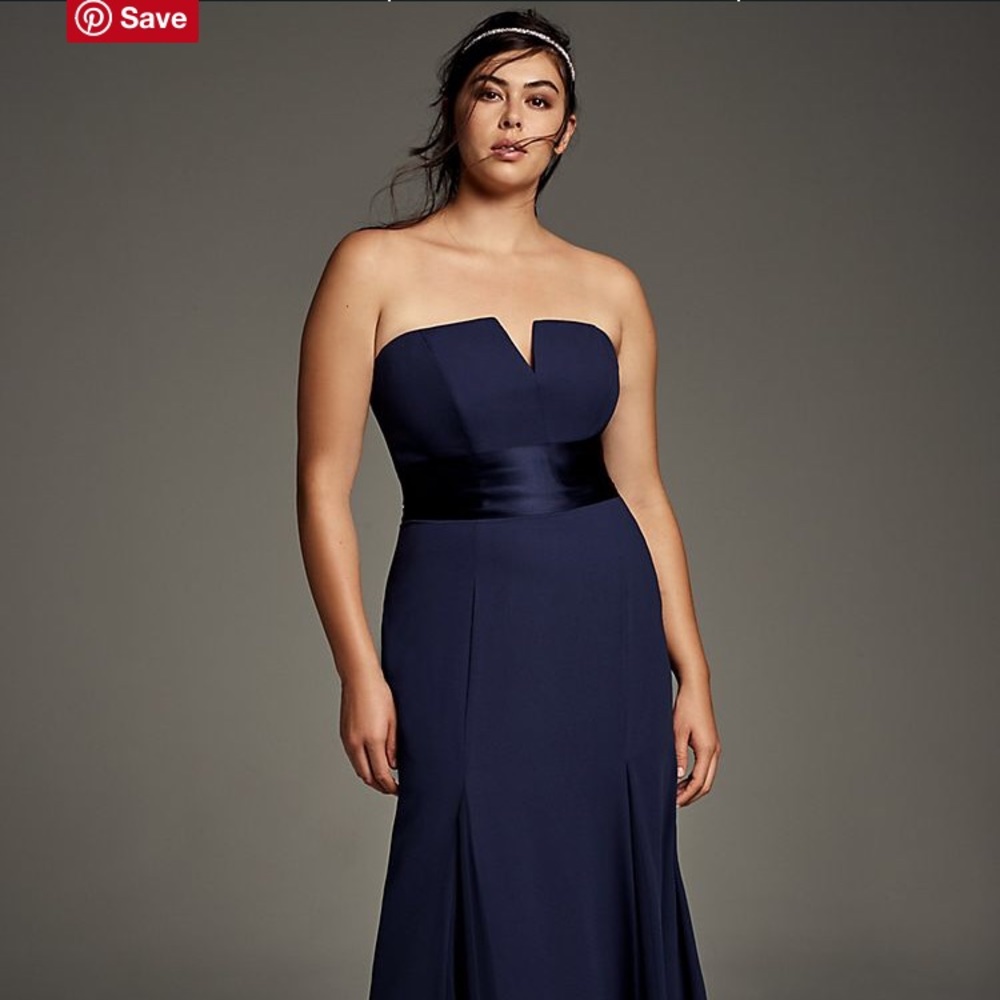 David’s Bridal bridesmaid dress in “Marine”